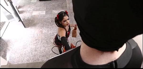 Petite Latina Teen Katya Rodriguez Halloween Trick Or Treat Fuck By White Guy